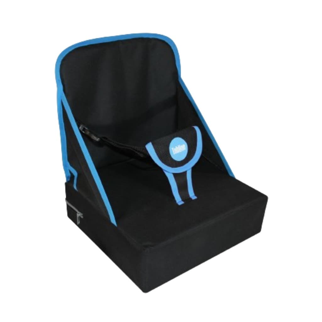 Assento Elevatório Booster Bebê | Vira Bolsa | Portátil | Cadeira Refeição Azul | 3 Pontas | Tubline