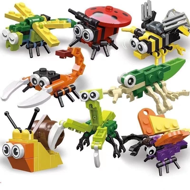 Blocos de construção de insetos montagem educacional B