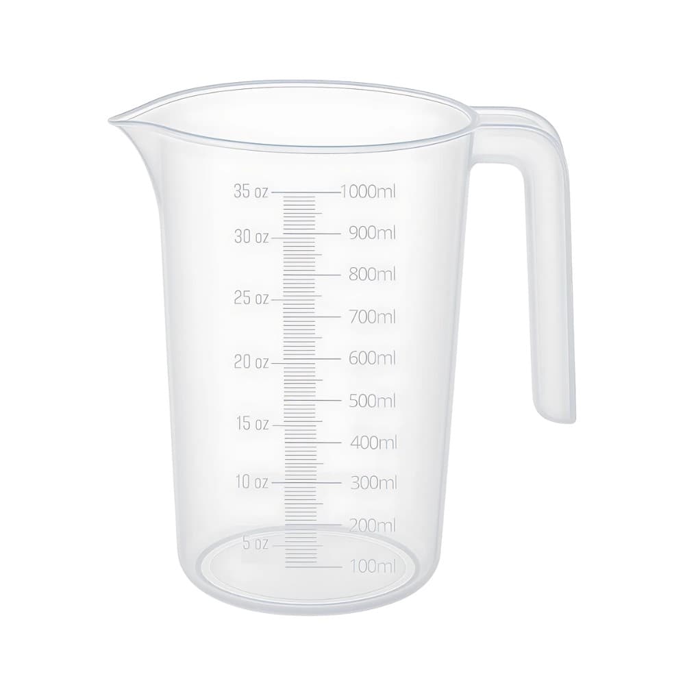 Jarra Plástica Graduada Medidora Dosadora 1 Litro Polipropileno Com Alça Multiuso Livre De Bpa