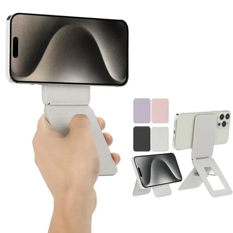 Couro Magnético Dobrável Carteira Titular Do Cartão Suporte Telefone Tripé Para Magsafe IPhone 14 15 16 Pro Max Mac Segu