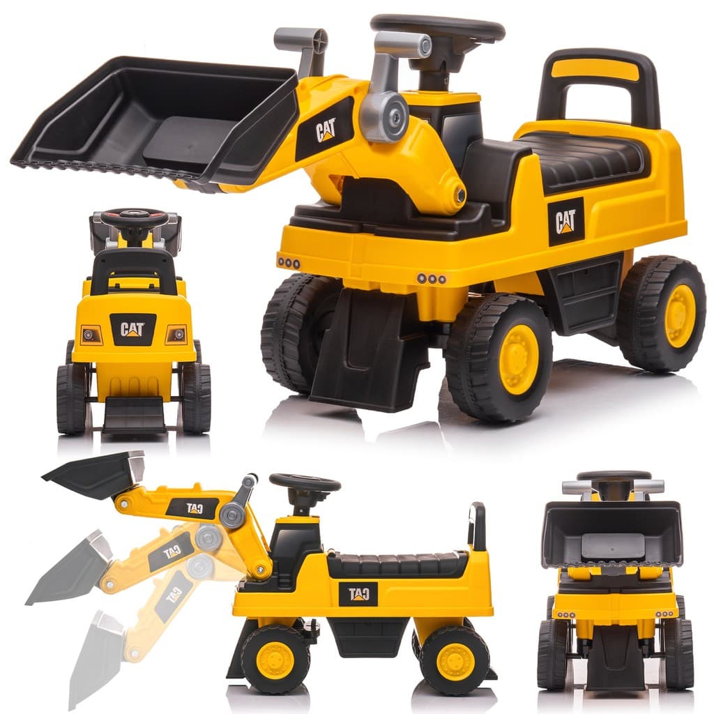 Trator Mini Veículo Andador Infantil Para Bebês Caterpillar Carregadeira - Unitoys