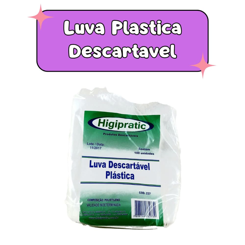 Luva Descartável Transparente | Higiene Cozinha Estética Limpeza Procedimentos