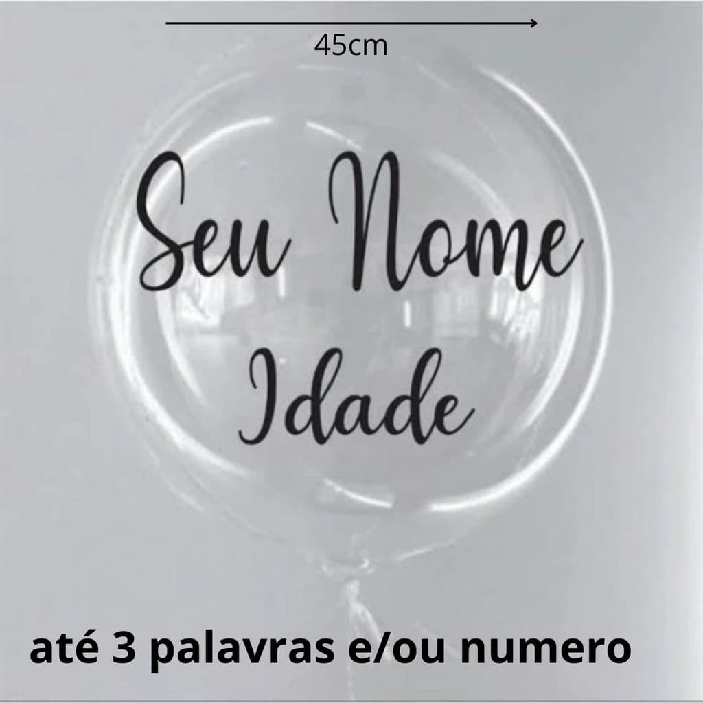 Balão Bubble + Vinil adesivo varias cores- (LOGO APOS A COMPRA JA MANDE A PERSONALOZAÇÃO)