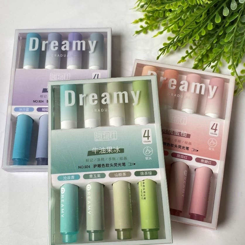 Kit com 4 Marca Texto Degradê Dreamy Gradual
