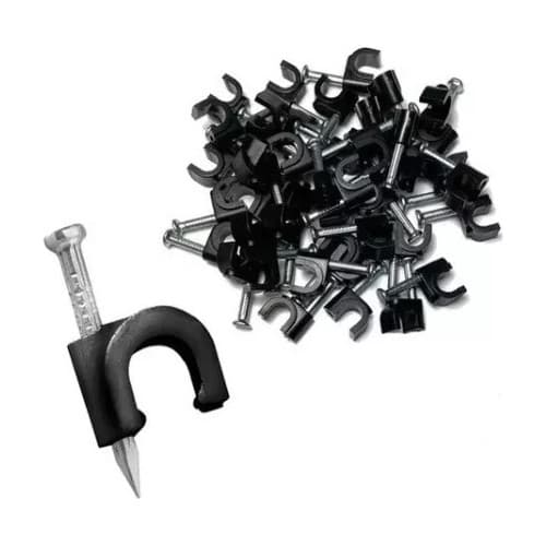 Fixador Cabo 8mm Para Cabo Rg6 Preto 100und
