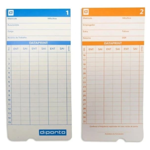 Cartão De Ponto Diponto 2 cores (200 Un)