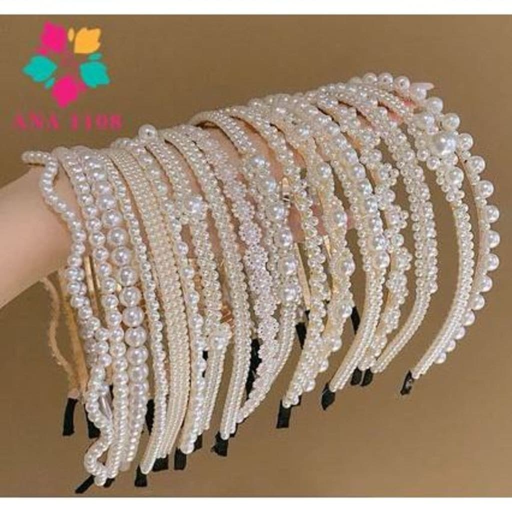 DAGUAN KIT 10PCS Tiaras Delicada Feminina Pérola Luxo Arco Cabelo（10 modelos diferentes）