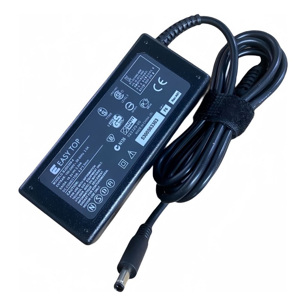 Fonte Carregador Para Dell 19.5v 3.34a 65w Plug 4.5mm X3.0mm