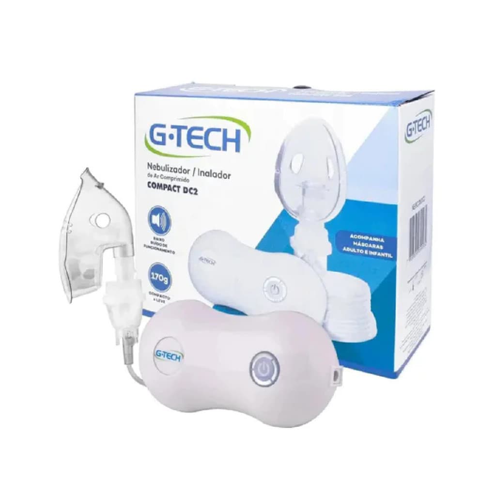 Nebulizador Compressor G-Tech Compact DC2 Branco 100V/240V