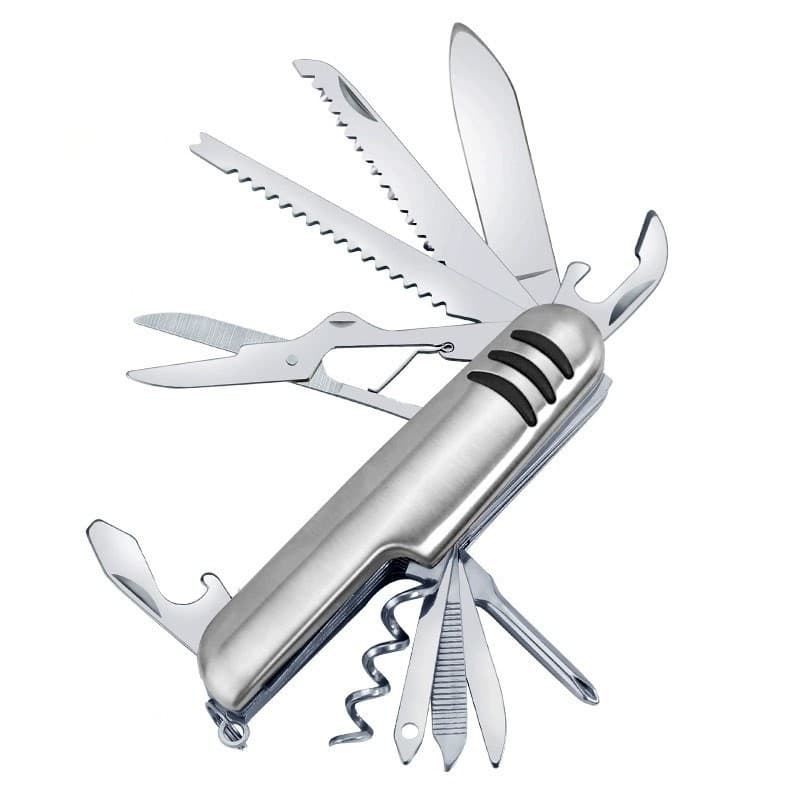 Mini Canivete de Bolsa Metal 11 Funções Dobravél Multiuso De Aço Inoxidável P/Acampamentos Camping