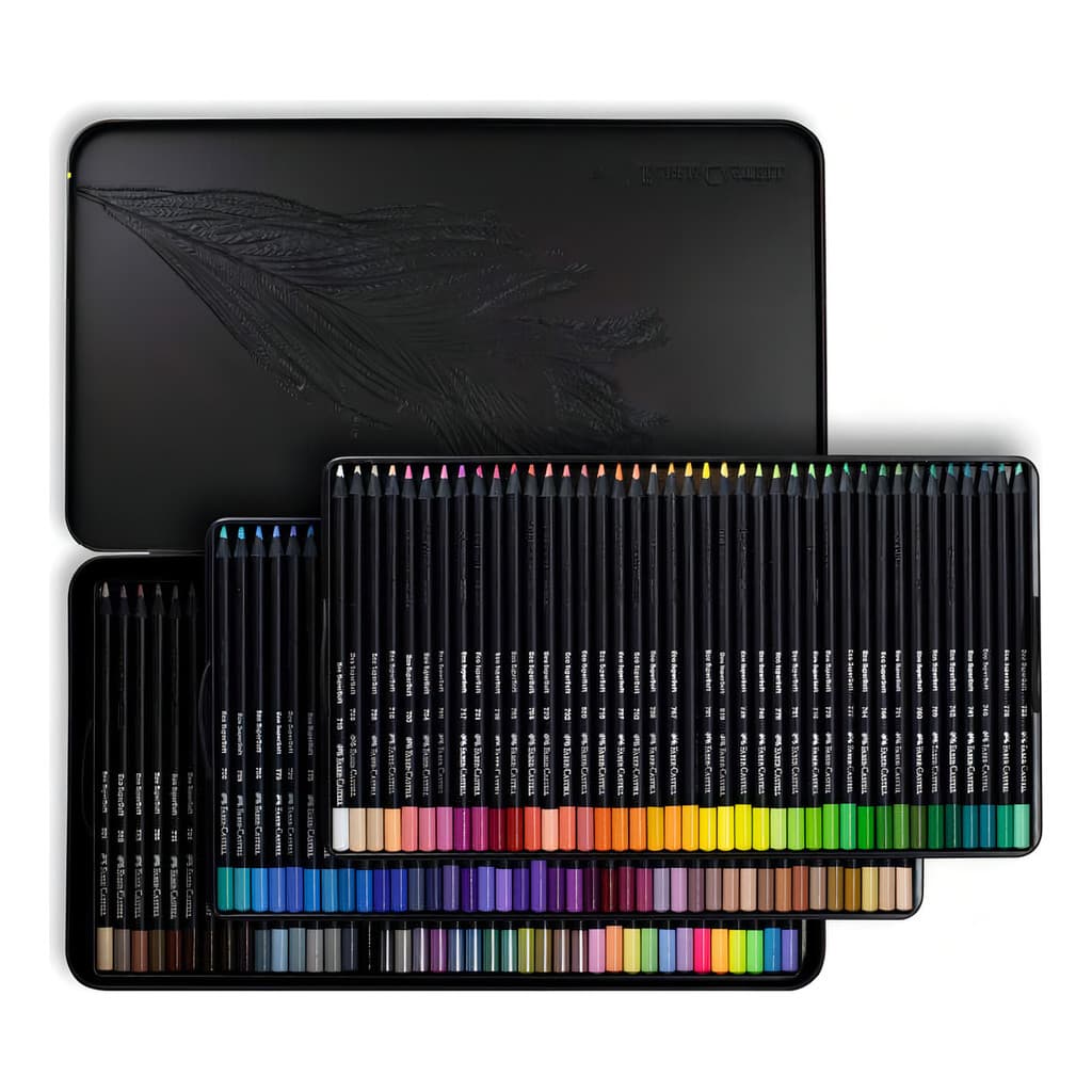 Lápis De Cor Redondo Supersoft 120 Cores Case em Lata Faber Castell