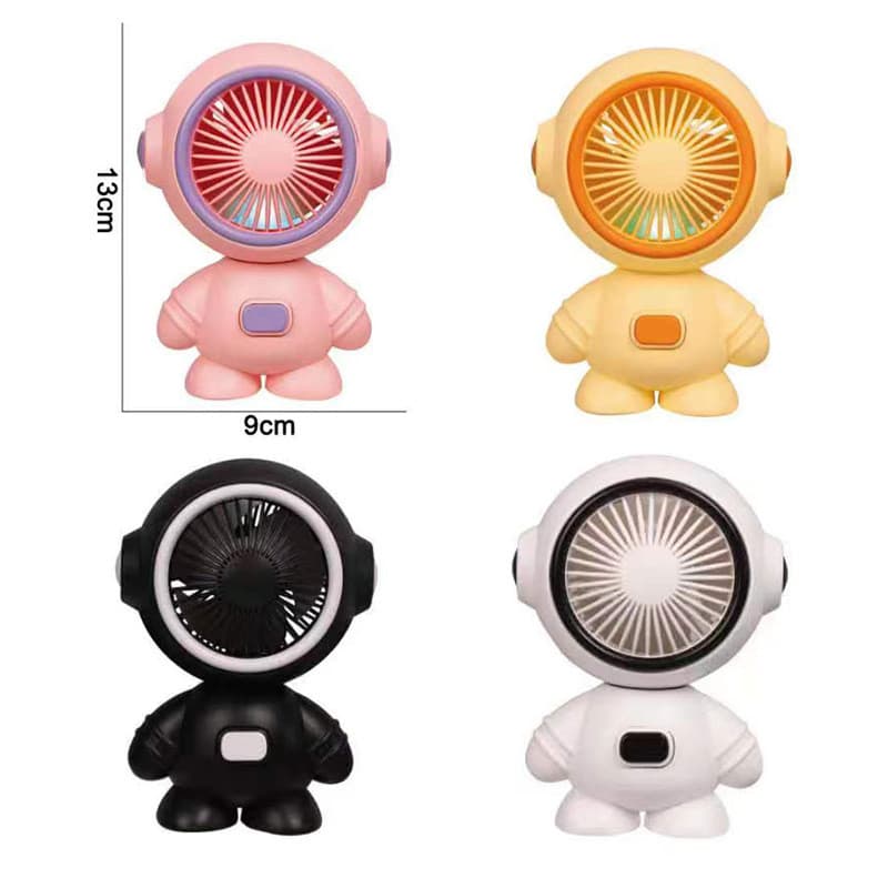 Mini Ventilador Astronauta Portátil Com LED Carregamento USB