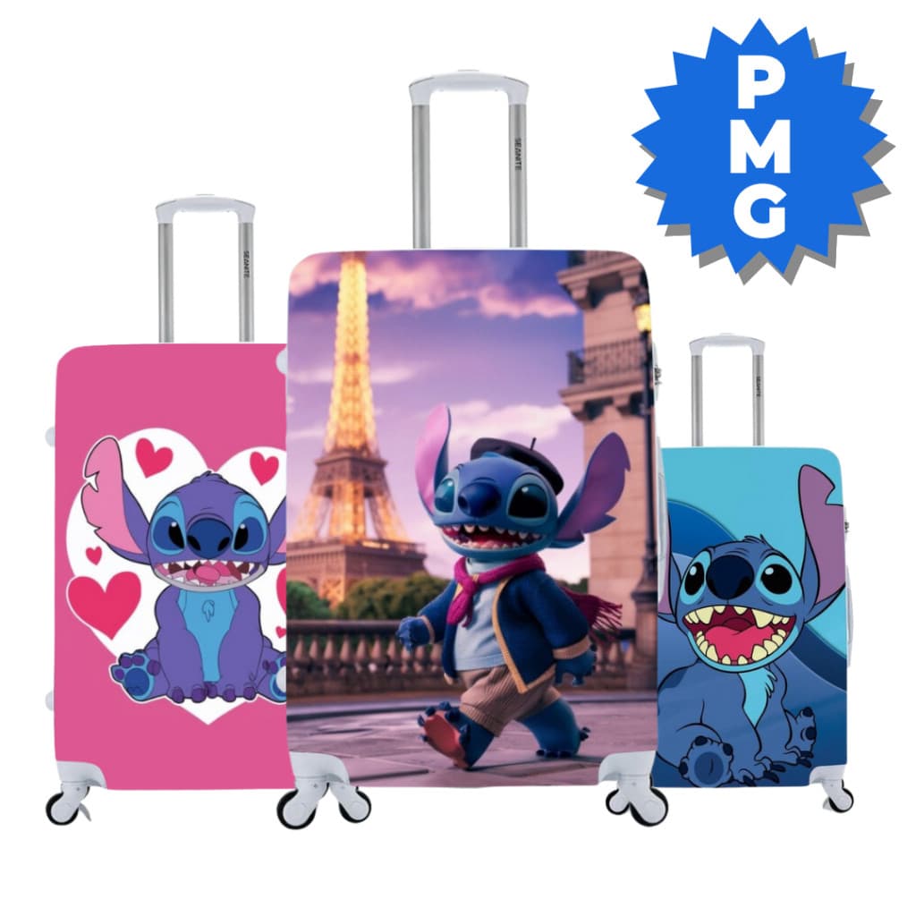 Capas Protetora Para Mala Viagem Elástica Personalizada Diversos Modelos Stitch