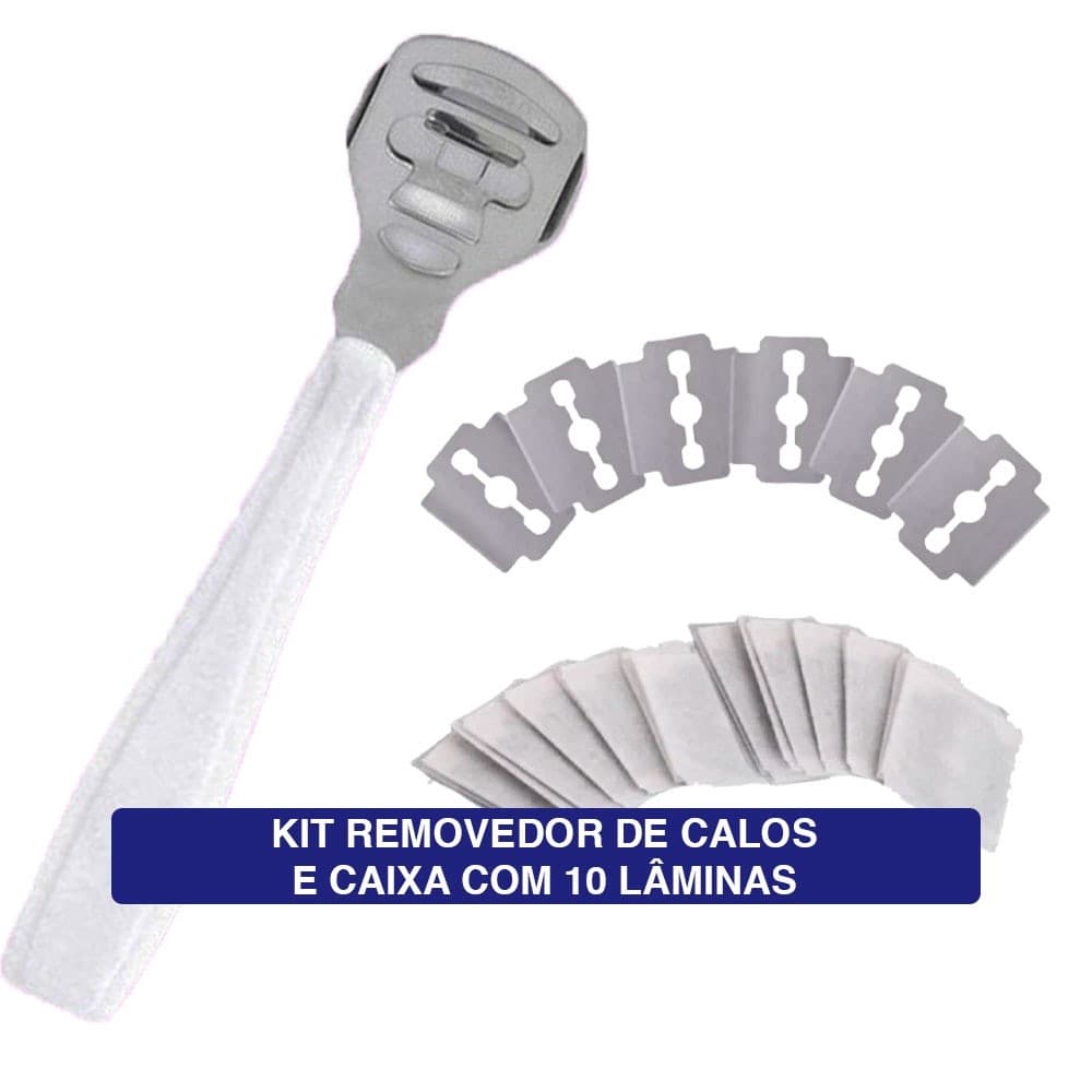 Kit Removedor de calos manual e caixa com 10 lâminas