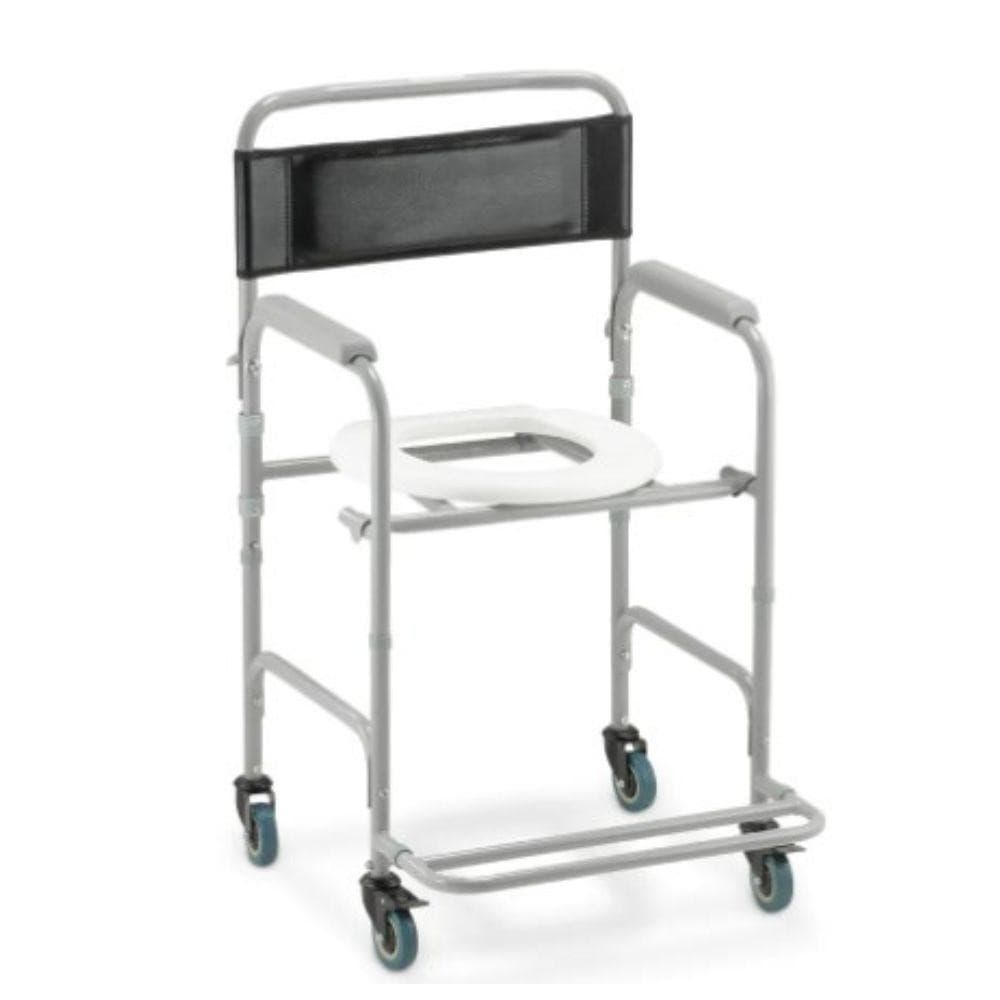 Cadeira de Banho Dobrável Higiênica Com Rodas D30 Dellamed