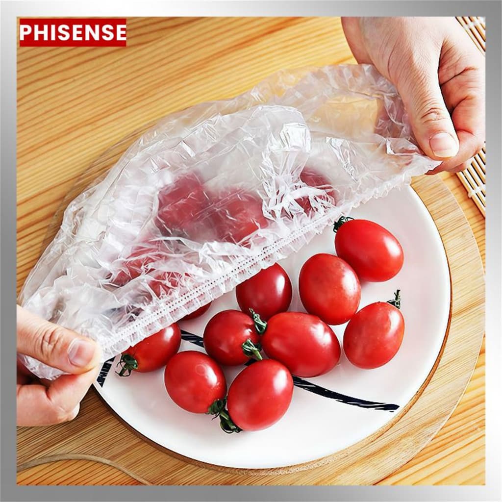 Kit 100-500pcs Tampa De Plástico Descartável Para Alimento