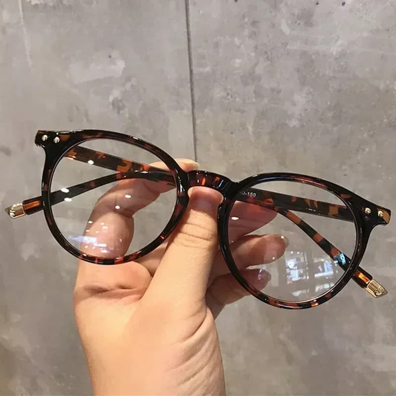 A Armação De Óculos Pode Ser Equipada Com Miopia Anti-Luz Azul Arroz Prego Decoração Redonda Espelho De Plana