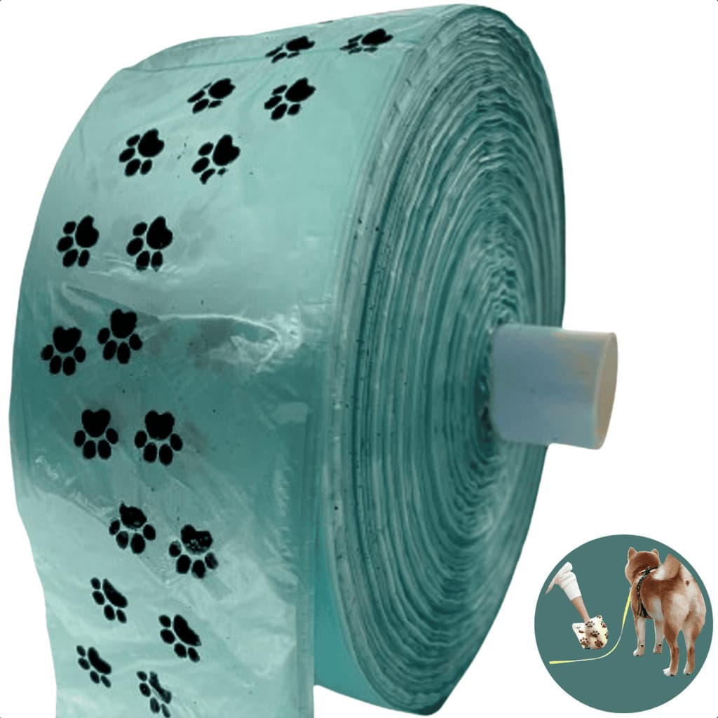 Bobina Cata Caca c/ 1200 Saquinhos de Lixo Coco Pet Biodegradavel 28x30 Verde