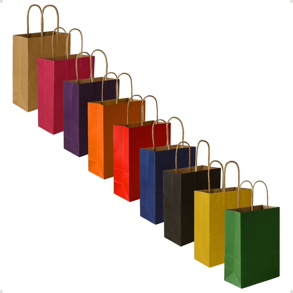 Sacola Presente Kraft Colorido Tamanho P 21,5x8,5x17,5cm