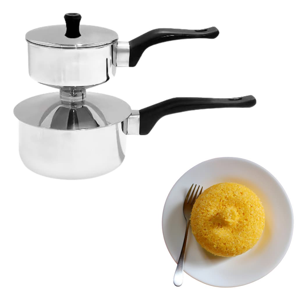 Cuscuzeira Inox Fogão de Indução Porção Individual Nordestino Cuscuzeiro de Caminhoneiro Peito de Moça 13cm 650ml Dcasa