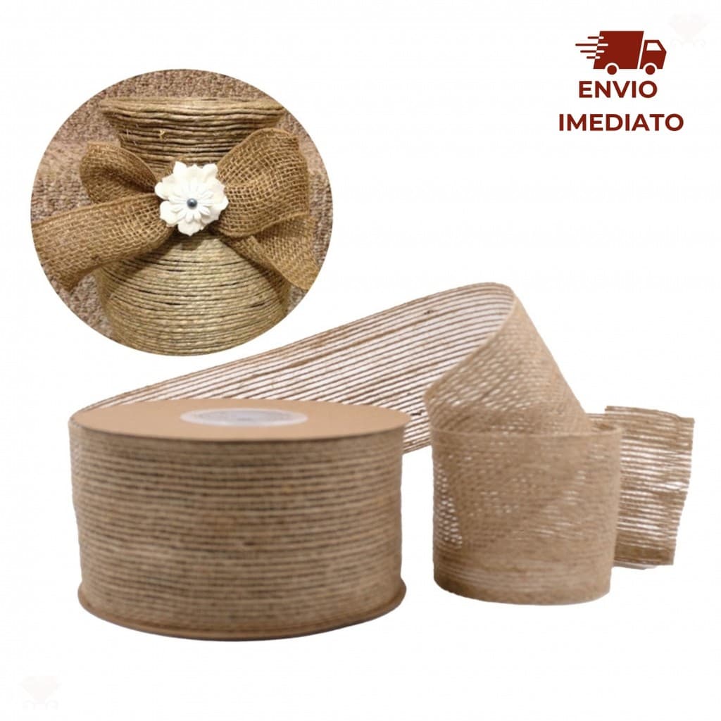 FITA DECORATIVA DE JUTA 50MM COM 10 METROS