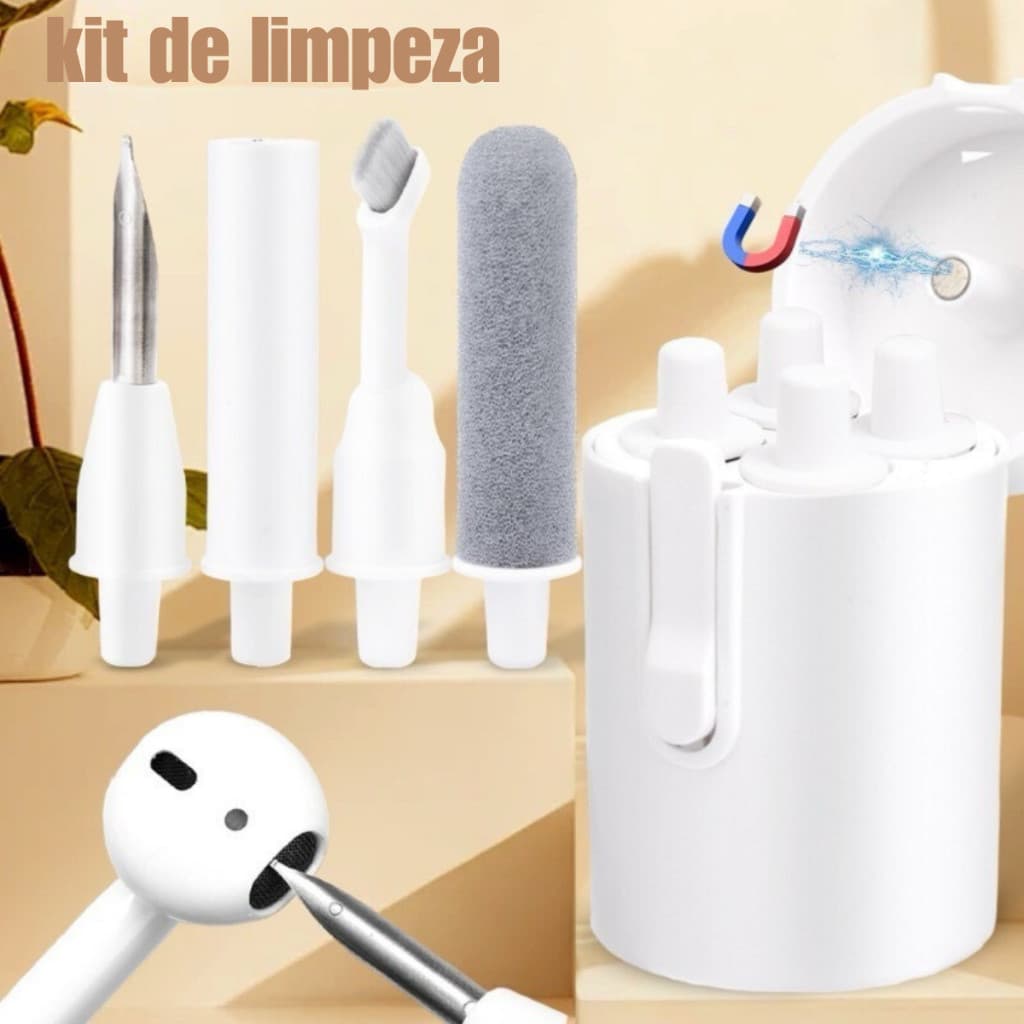 Ferramenta de Limpeza para Fone Bluetooth, Kit Durável p/ AirPods Pro 3 2 1 Escova Limpa