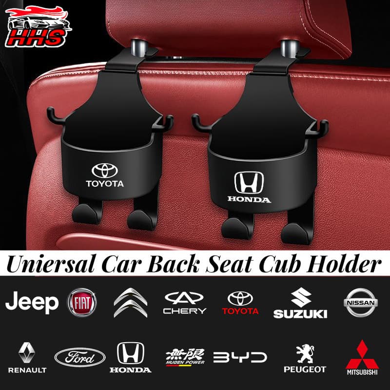 【HHS】Suporte De Copo Para Banco Traseiro De Carro , Multifuncional , Gancho , Rack , Garrafas De Água For 20+ Automobile