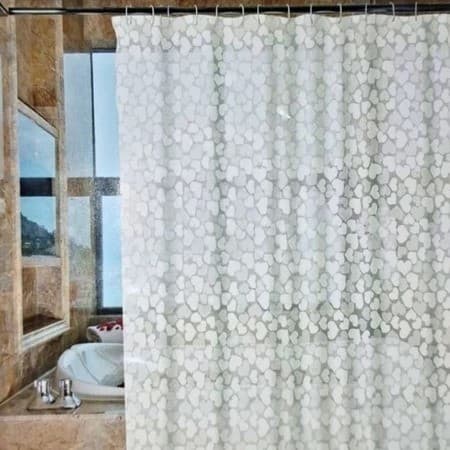 Cortina Box Estampada com Ganchos Lavável Impermeável Luxo