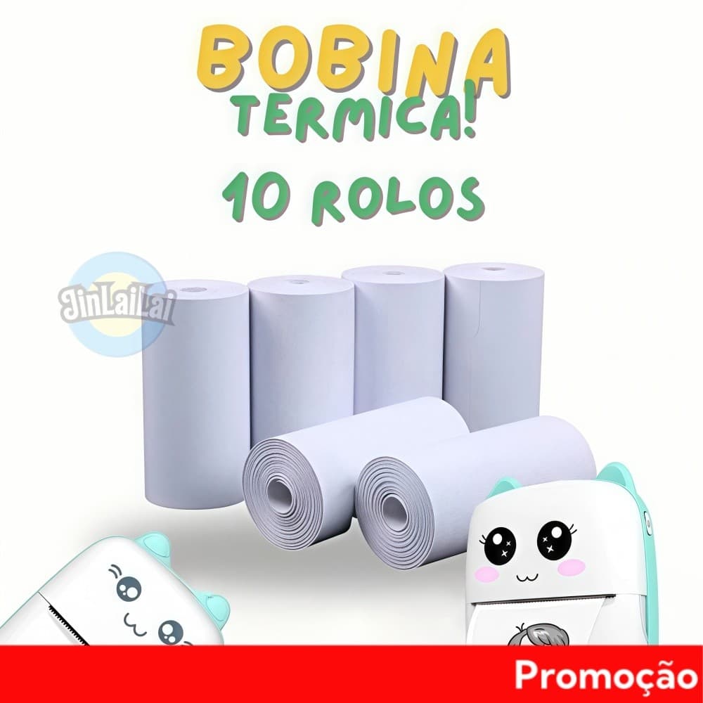 Bobina Etiqueta Térmica Adesiva 57x30mm Branco Rolo Para Mini Impressora Portátil a Prova De Água