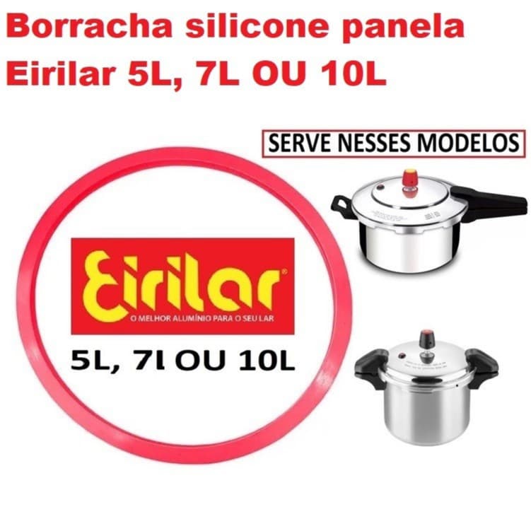 Borracha Panela De Pressão fechamento externo Eirilar 5/7/10 Lts Silicone