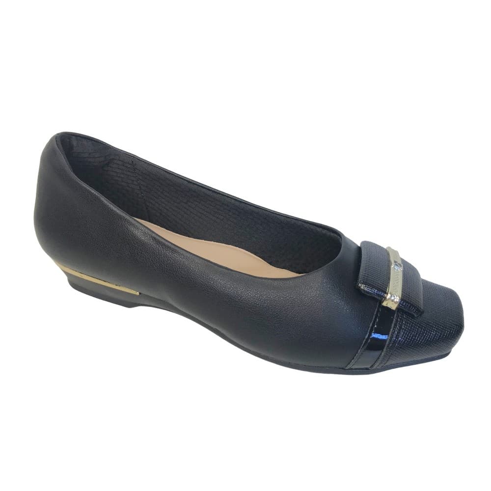 Sapato Feminino Piccadilly Max Preto/Dourado 147296-2