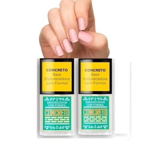 2 Base Concreto Bomba Fortalecedora Endurecedora de Unhas Garras de Adamantium