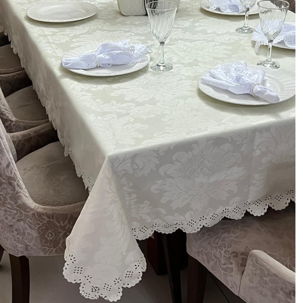Toalha De Mesa Para Mesa Cozinha Decoração 4 6 8 e 10 Lugares Bonita Estampada Jacquard Jantar