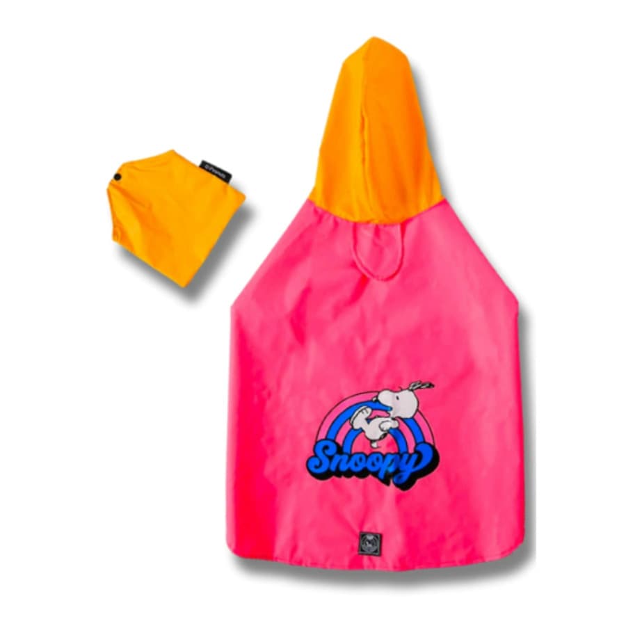 Capa de Chuva Snoopy Rainbow Rosa para cachorro  Tamanho:G