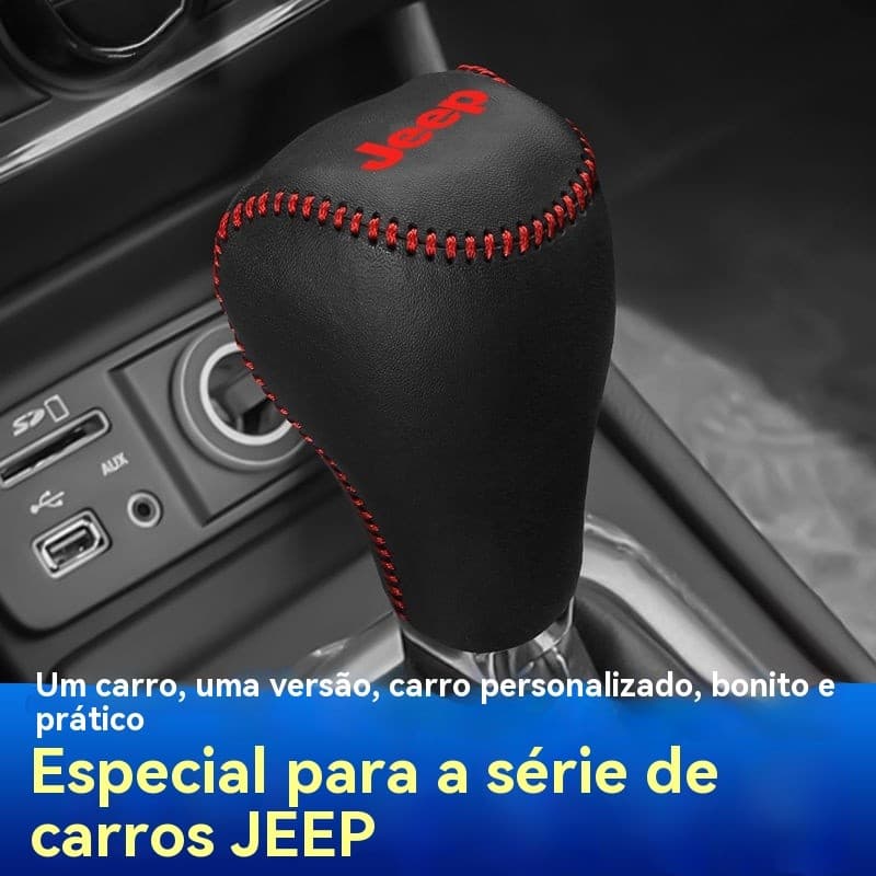 Adequado para o guia JEEP Capa de câmbio automática Capa de câmbio do carro Capa de cabeça, alavanca de suspensão, capa 