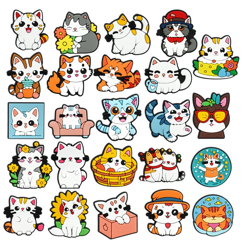 Para Corc Dos Desenhos Animados Gato Bonito Anime Animais Panda Presente DIY Tamanco Encantos Pinos Sapatos