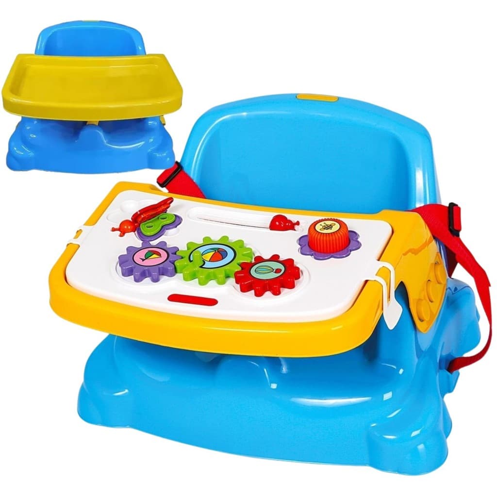 Cadeirinha de Alimentação para Bebê Didática Portátil 2 em 1 Azul Poliplac