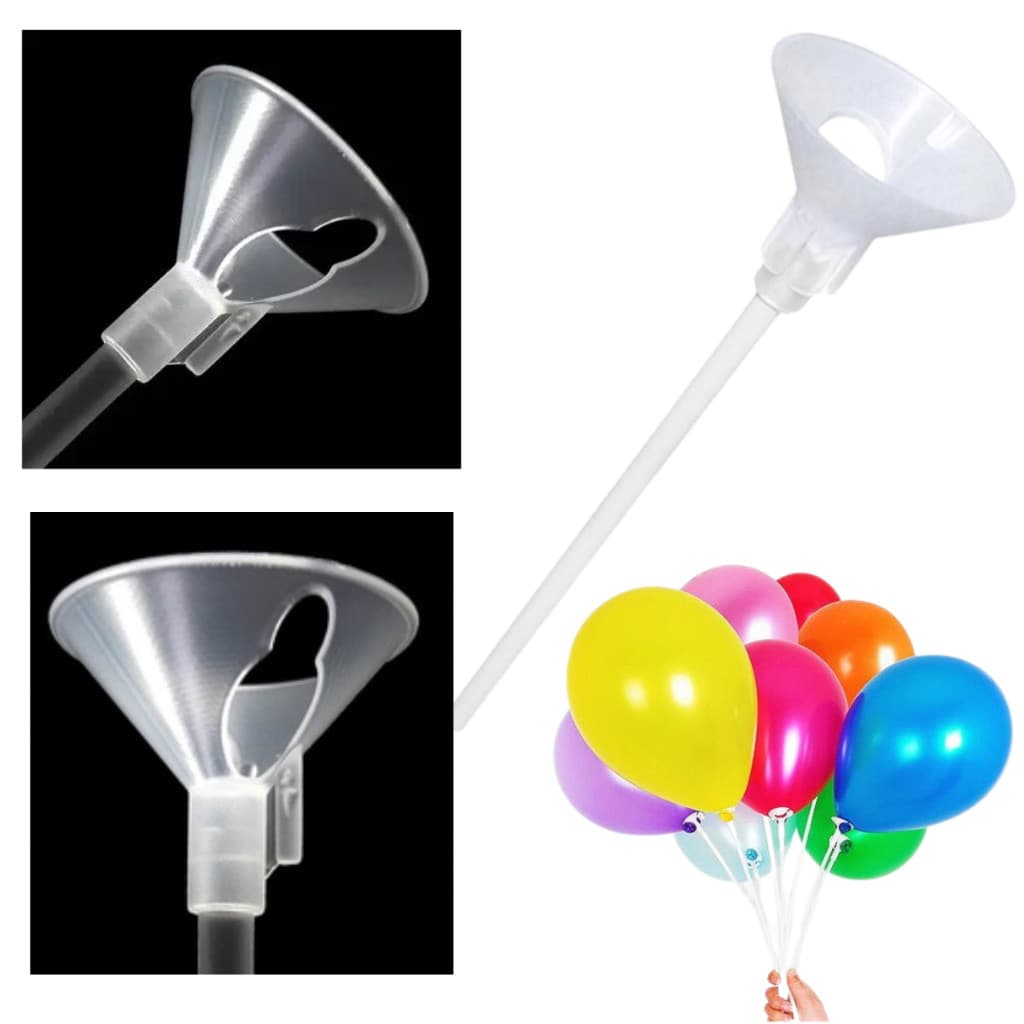 KIT 100 Pega Balão Bexiga Vareta Suporte Centro de Mesa 33 cm