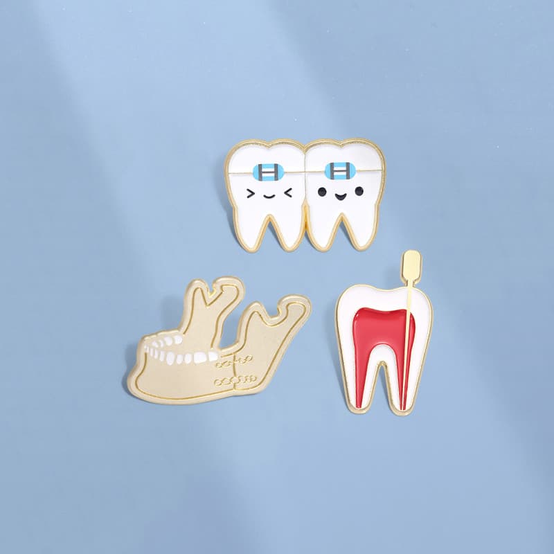Bonito Dentista Dente Pino Broches Criativo Metal Médico Broche Pinos Lapela Emblemas Jóias Presentes Para Amigos
