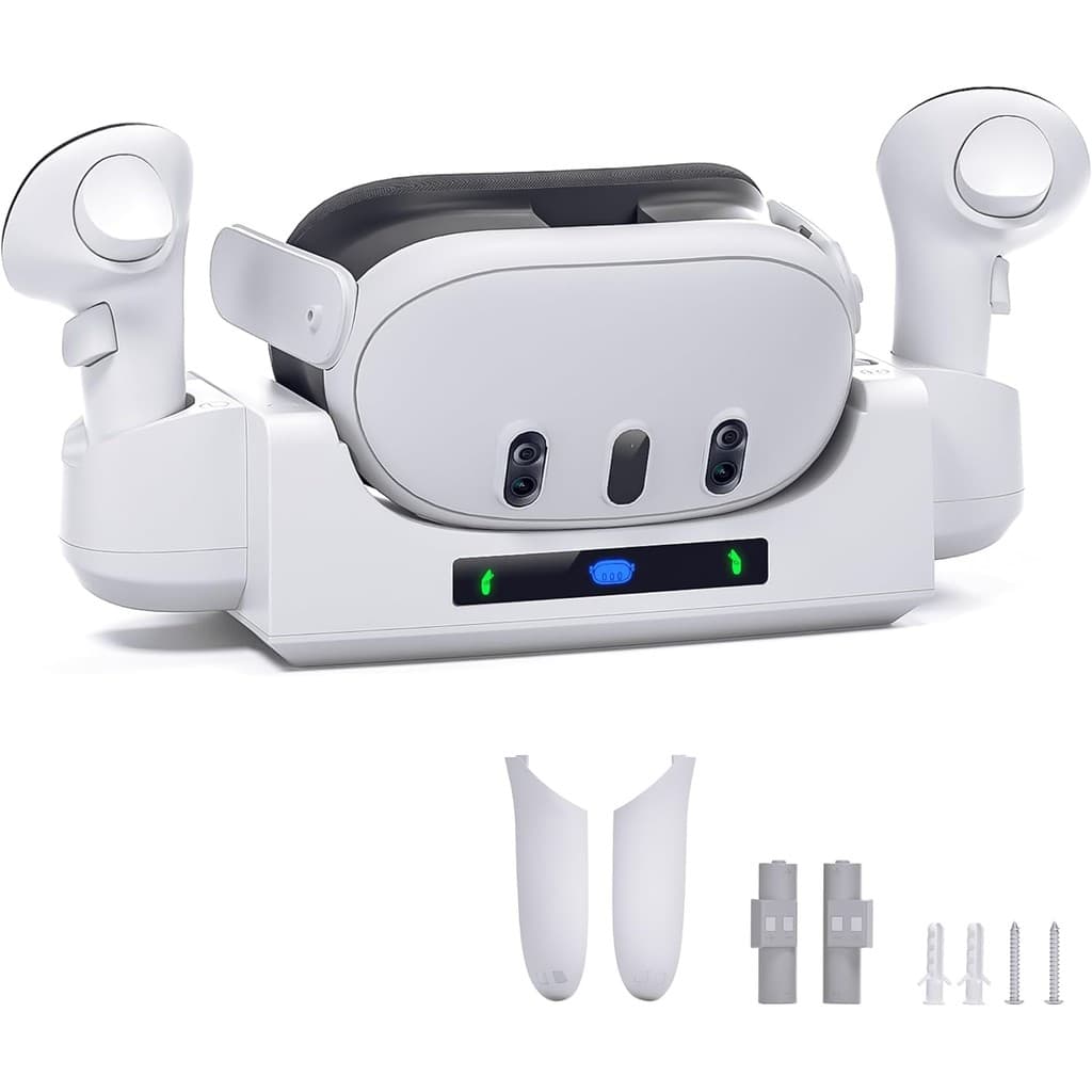 Base De Carregamento Para Quest 3 , Estação De 2 Em 1 Com Suporte De Mesa E Modos De Montagem Parede Fones De Ouvido Con