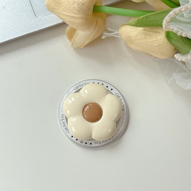 Simples Macron 3d Flor Redonda Cor Suporte Magnético Para Telefone IPhone 16 15 14 13 12 Pro Max 14 Plus Dobrável Pop An