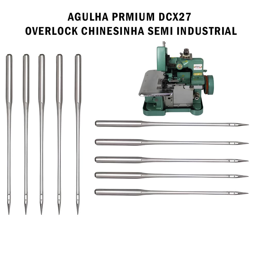 10 Agulhas Premium DCx27 GN1 Overlock Chinesinha Semi Industrial
