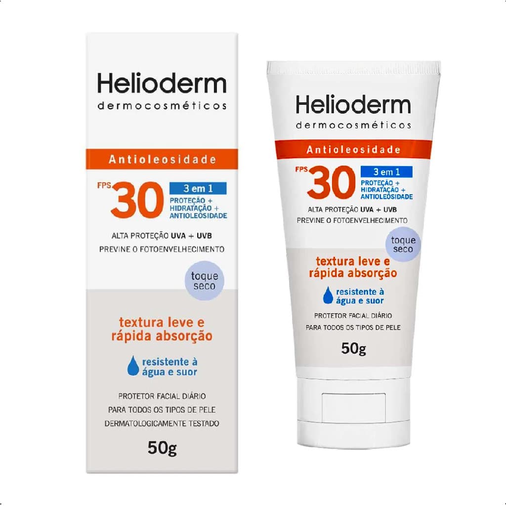 Protetor Solar Facial Creme FPS30 Helioderm 50g Kley Hertz
