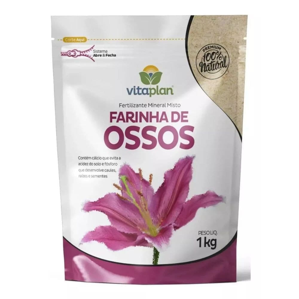Fertilizante Mineral Misto Farinha de Ossos c/ 1kg VITAPLAN