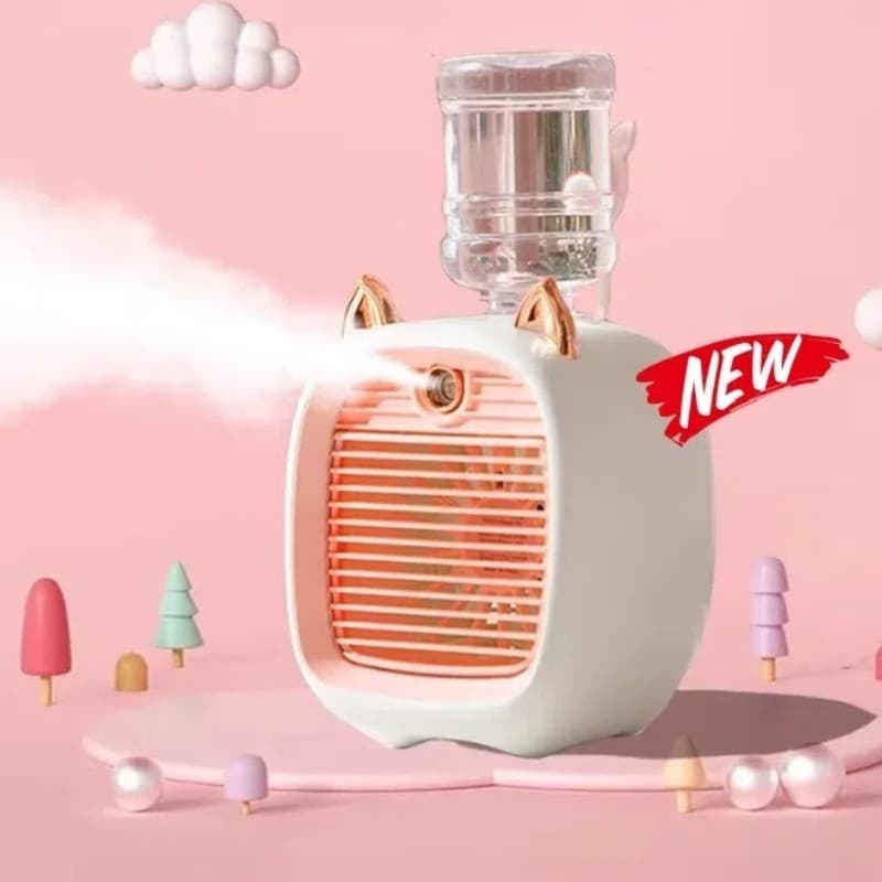 Mini Umidificador com ventilador, Recarregavel Gatinho De Mesa Para Casa/Escritório