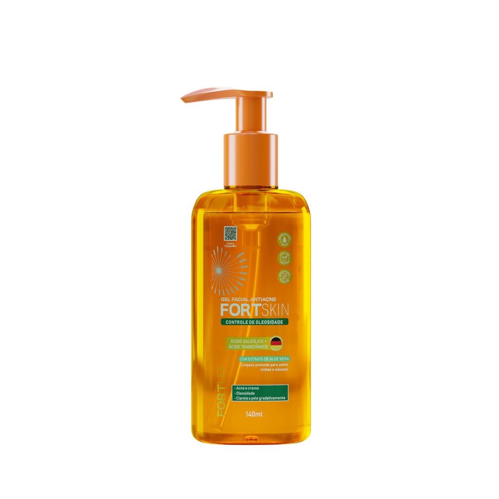 Sabonete Gel Facial Oil Control FortSkin 140ml FORTLIFE