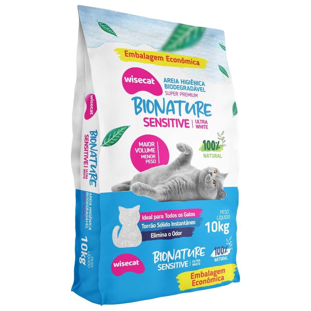Areia De Mandioca Para Gatos Biodegradável Sensitive 10kg