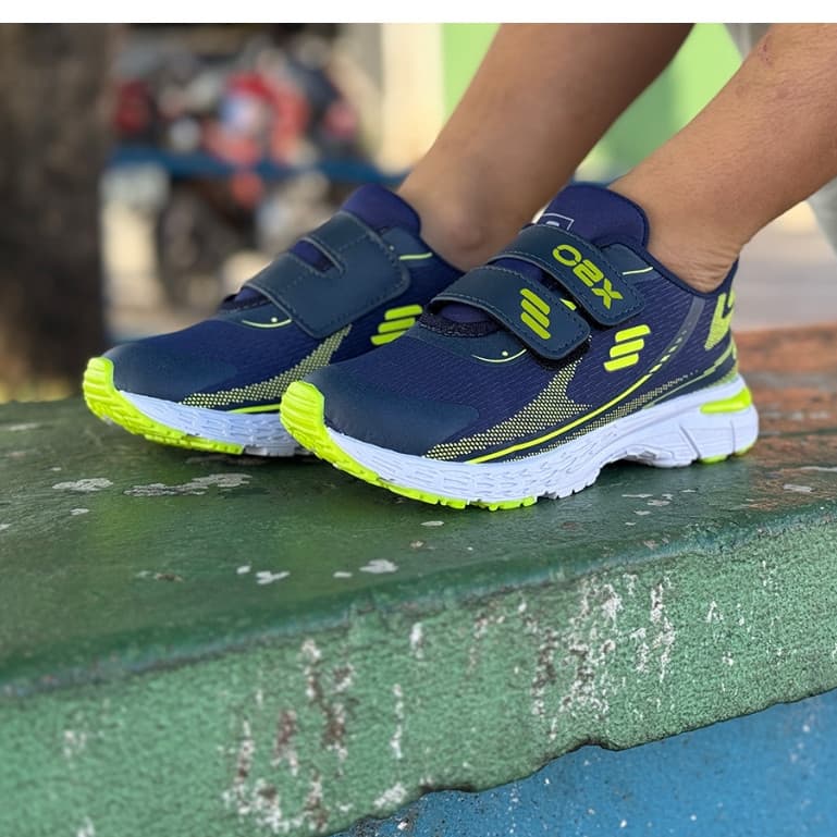 Tênis Com Velcro Calce Fácil Menino Masculino Fácil Para Calçar Confortavel Macio Leve Colegial Escolar Infantil