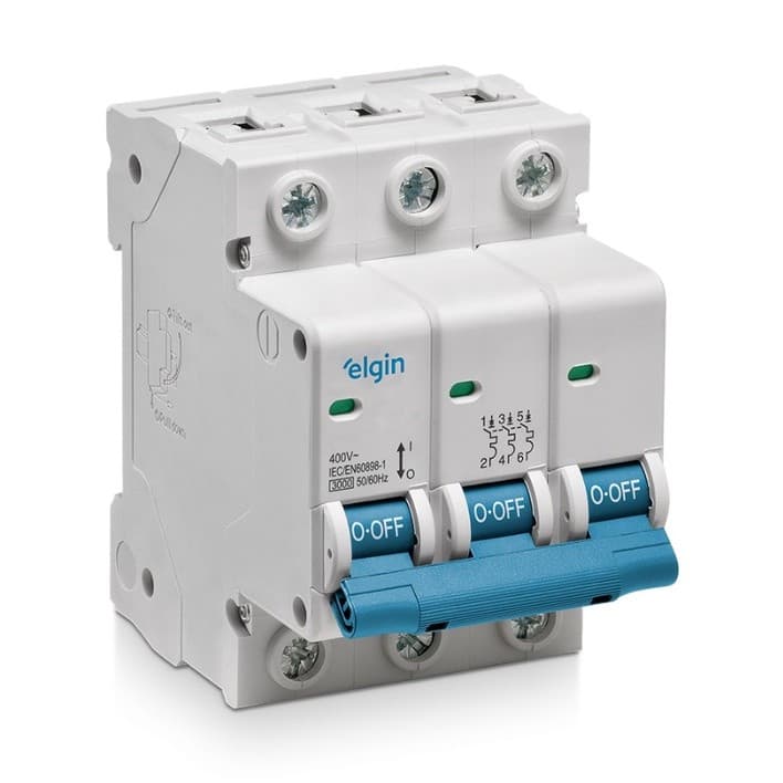 Disjuntor Tripolar Elgin 6a 10a 16a 20a 25a 32a 40a 50a 63a