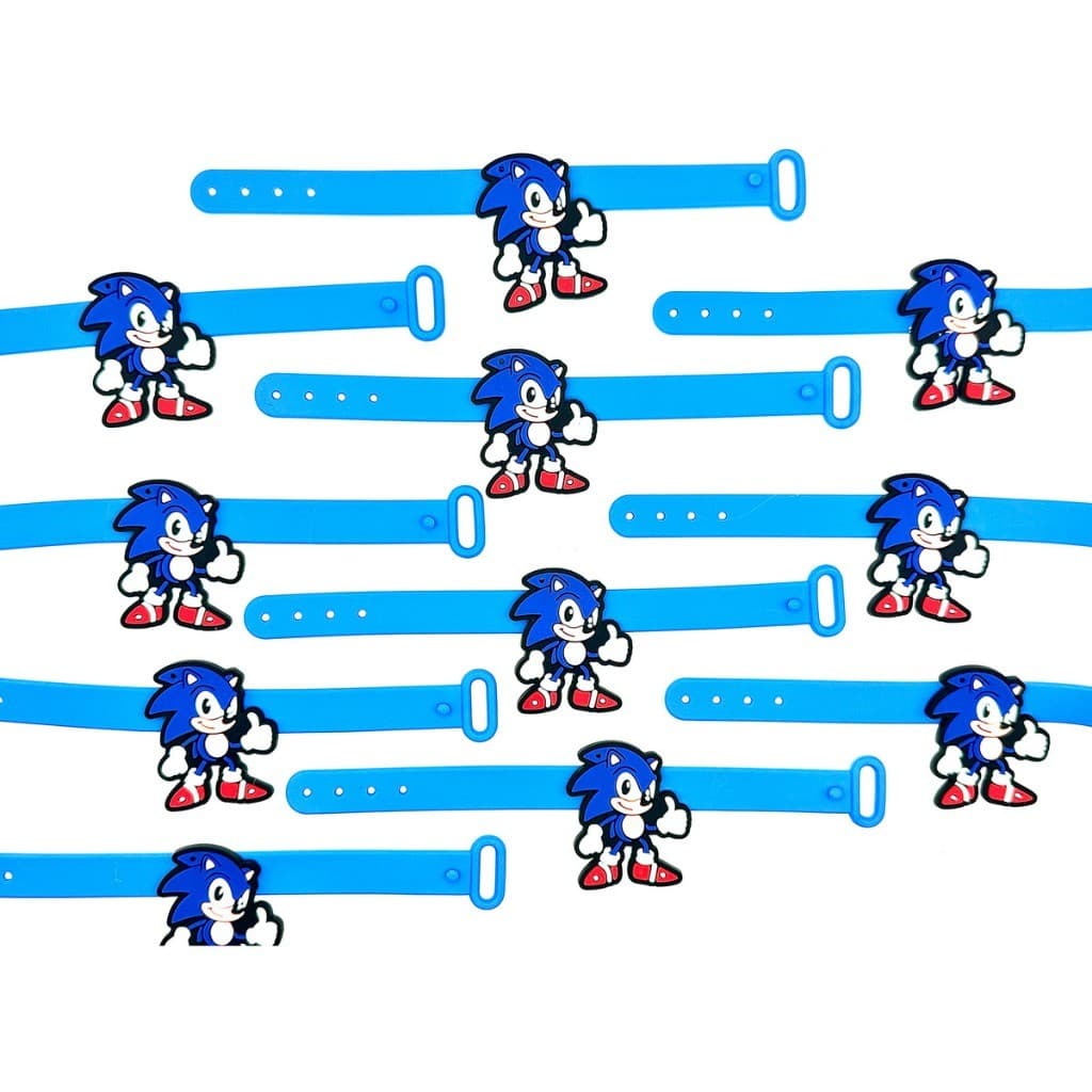Pulseira Do Sonic 10un Emborrachada Lembrancinha Festa Pulseirinha Promo